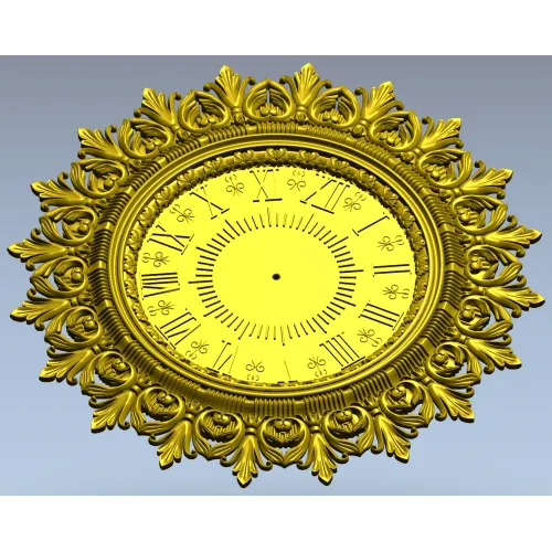 Ornate Classic Clock Face STL Model for CNC Milling
