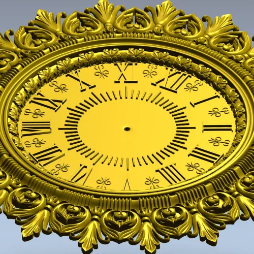 Ornate Classic Clock Face STL Model for CNC Milling