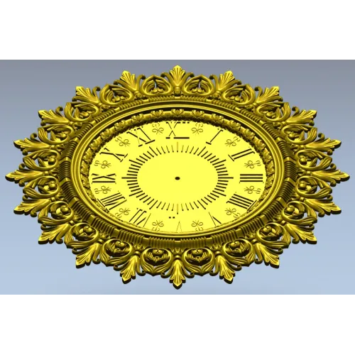 Ornate Classic Clock Face STL Model for CNC Milling