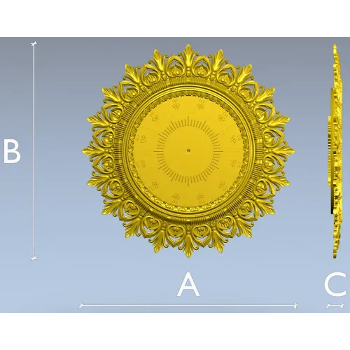 Ornate Classic Clock Face STL Model for CNC Milling