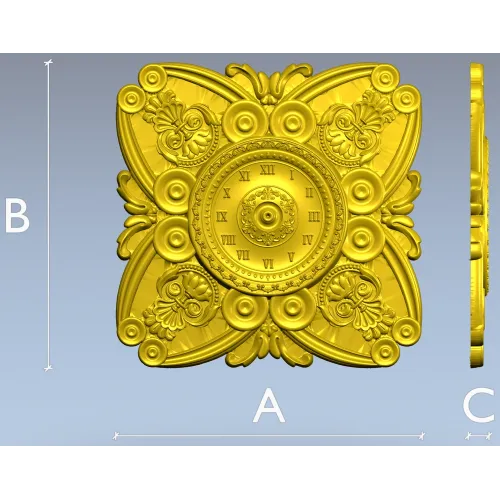 Ornate Clock Face Rosette 3D Model STL for CNC Milling