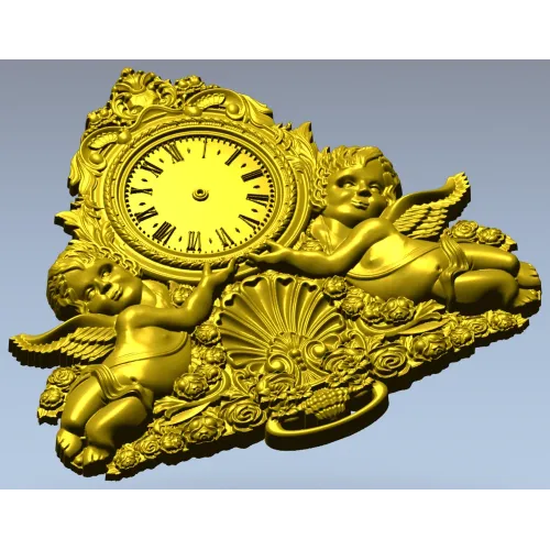 Барочный циферблат с ангелочками - 3D модель в формате STL для ЧПУ