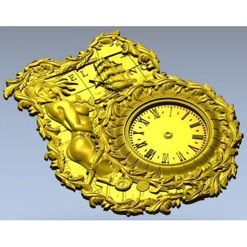 Пиратская барочная панель с циферблатом - 3D модель STL для ЧПУ