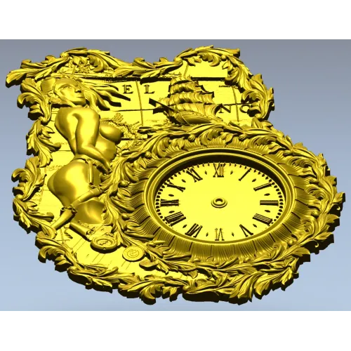 Пиратская барочная панель с циферблатом - 3D модель STL для ЧПУ