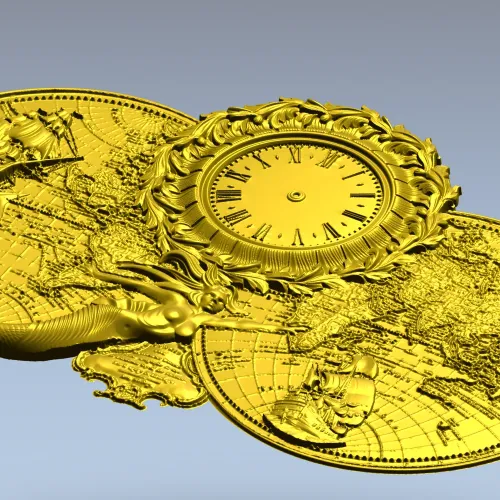 Русалочка на антикварных картах - 3D модель STL для ЧПУ