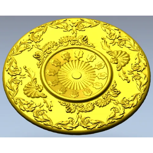 Regal Sunburst Medallion 3D STL Model for CNC Milling
