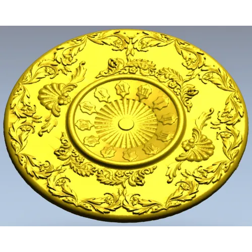 Regal Sunburst Medallion 3D STL Model for CNC Milling