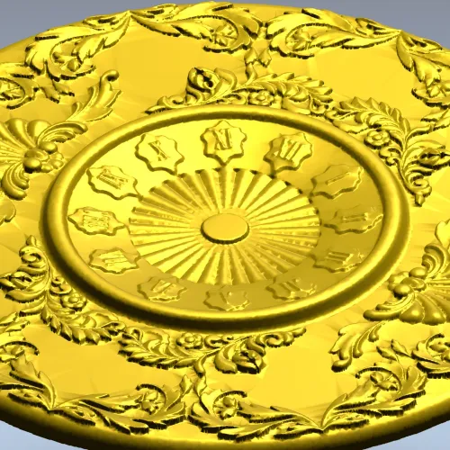 Regal Sunburst Medallion 3D STL Model for CNC Milling