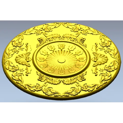 Regal Sunburst Medallion 3D STL Model for CNC Milling