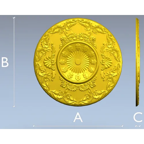 Regal Sunburst Medallion 3D STL Model for CNC Milling