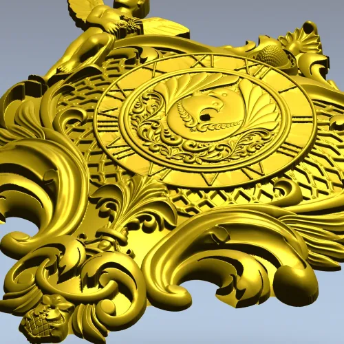 Барочный картуш с ангелами - STL 3D модель для ЧПУ