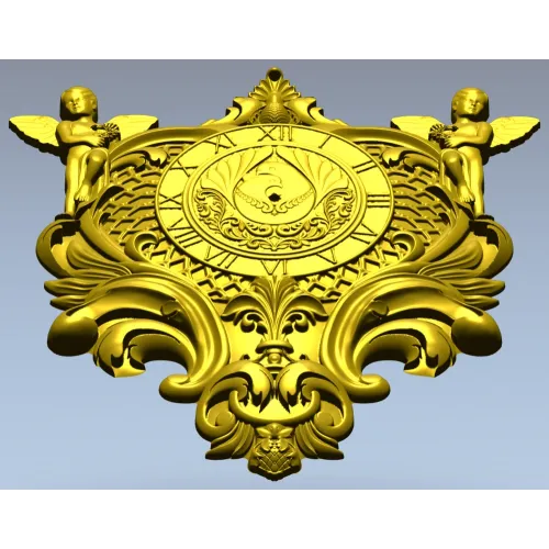 Барочный картуш с ангелами - STL 3D модель для ЧПУ