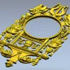 Неоклассическая 3D модель часов в формате STL для ЧПУ - картуш с лирой