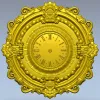 Ornate Baroque Wall Clock 3D Model for CNC Milling