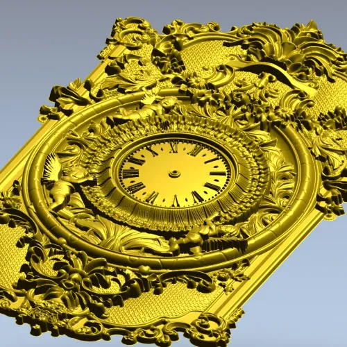 Резной картуш с циферблатом - 3D модель STL для ЧПУ