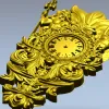 Барочный картуш с часами "Нептун" - stl модель для ЧПУ