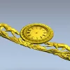 Барочный фриз с часами и гончими - STL модель для ЧПУ