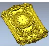 Ornate Baroque Clock Panel 3D STL Model for CNC Milling