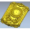 Ornate Baroque Clock Panel 3D STL Model for CNC Milling