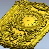 Ornate Baroque Clock Panel 3D STL Model for CNC Milling