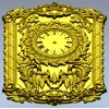 Ornate Baroque Clock Panel 3D STL Model for CNC Milling