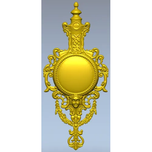 Ornate Renaissance Medallion Clock Frame 3D Model for CNC