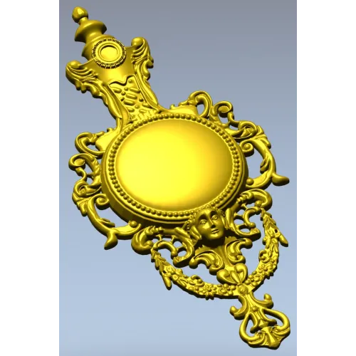 Ornate Renaissance Medallion Clock Frame 3D Model for CNC