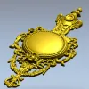 Ornate Renaissance Medallion Clock Frame 3D Model for CNC