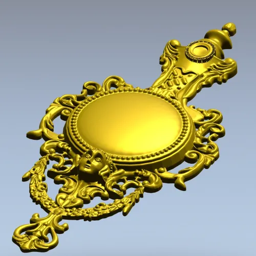 Ornate Renaissance Medallion Clock Frame 3D Model for CNC