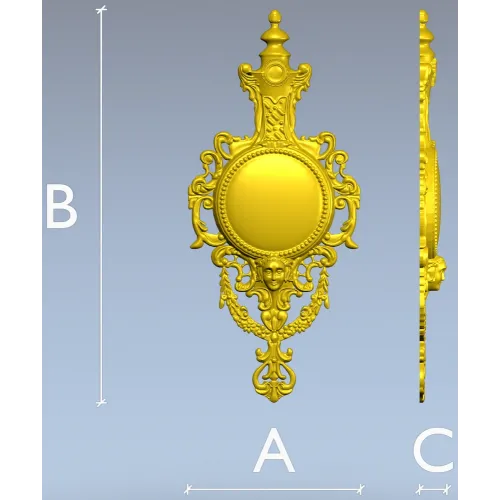 Ornate Renaissance Medallion Clock Frame 3D Model for CNC
