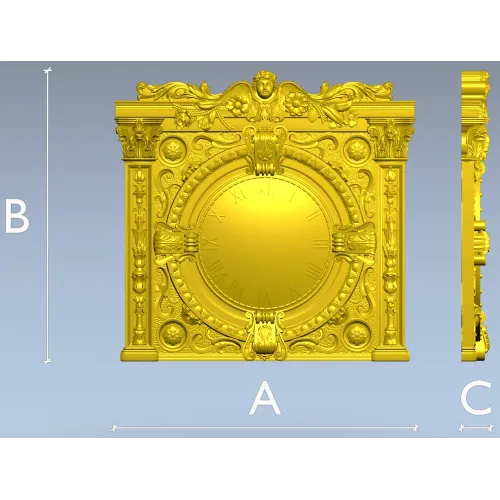 Барочная рельефная 3D модель часов в формате STL для ЧПУ