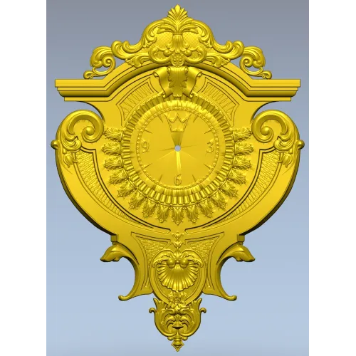 Baroque Elegance Wall Clock STL Model for CNC Milling