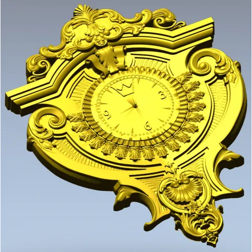 Baroque Elegance Wall Clock STL Model for CNC Milling