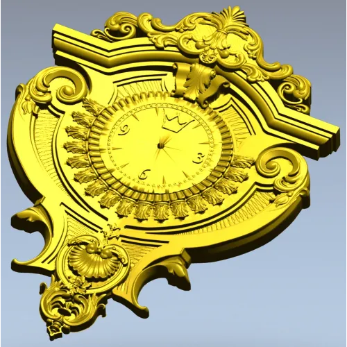 Baroque Elegance Wall Clock STL Model for CNC Milling