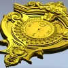 Baroque Elegance Wall Clock STL Model for CNC Milling