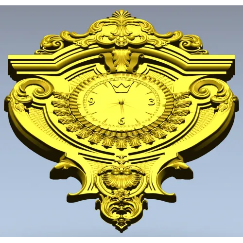 Baroque Elegance Wall Clock STL Model for CNC Milling