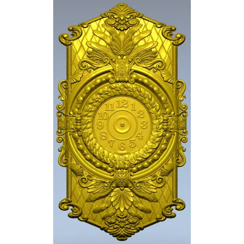 Ornate Hexagonal Decorative Clock Panel STL Model for CNC
