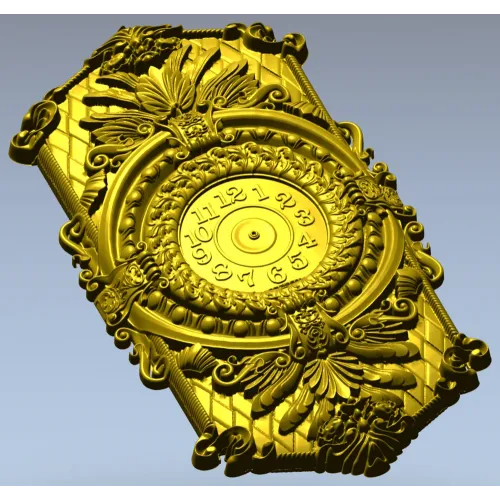 Ornate Hexagonal Decorative Clock Panel STL Model for CNC