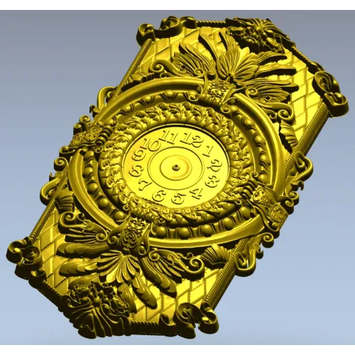 Ornate Hexagonal Decorative Clock Panel STL Model for CNC