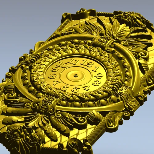 Ornate Hexagonal Decorative Clock Panel STL Model for CNC