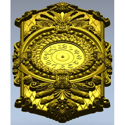 Ornate Hexagonal Decorative Clock Panel STL Model for CNC