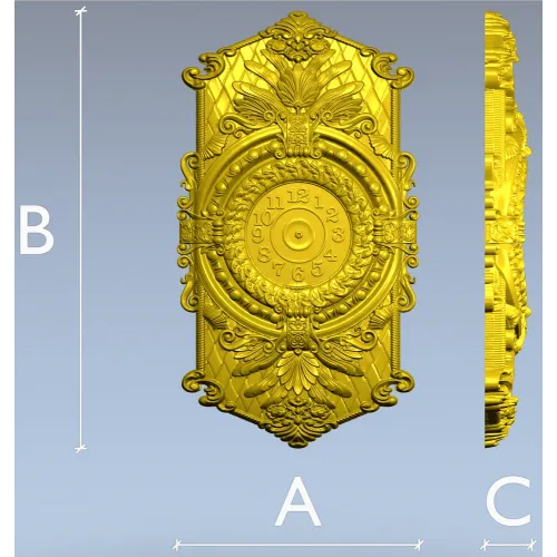 Ornate Hexagonal Decorative Clock Panel STL Model for CNC