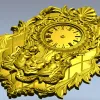 Ornate Baroque Wall Clock STL Model for CNC Milling