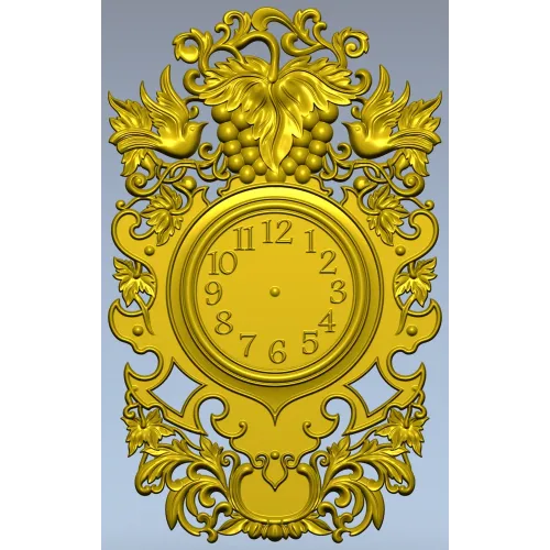 Ornate Baroque Clock Frame 3D Model in STL for CNC
