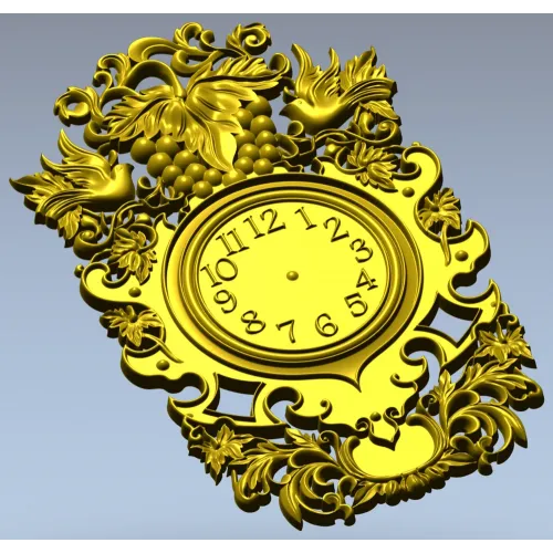Ornate Baroque Clock Frame 3D Model in STL for CNC