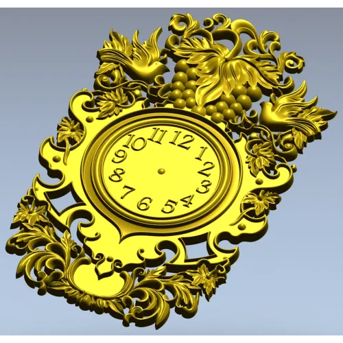 Ornate Baroque Clock Frame 3D Model in STL for CNC