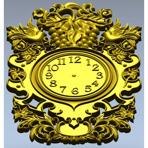 Ornate Baroque Clock Frame 3D Model in STL for CNC