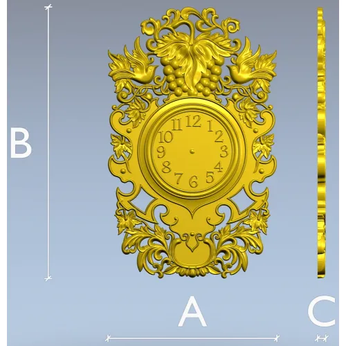 Ornate Baroque Clock Frame 3D Model in STL for CNC
