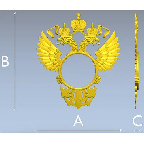 Двуглавый орёл - рамка для часов (STL)