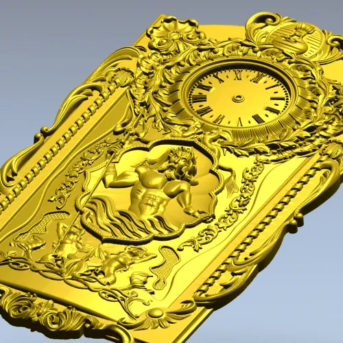 STL 3D модель панно-часы "Нептун" для ЧПУ